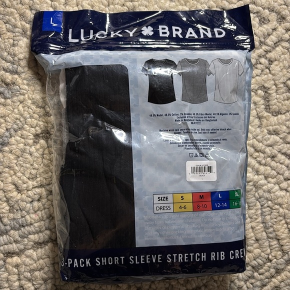 3-Pack Short Sleeve Stretch Rib Crew - Picture 3 of 3